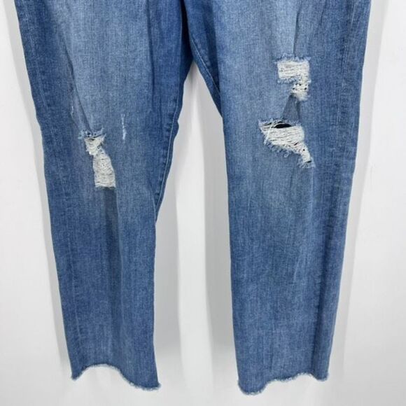 Warp + Weft Los Feilz Women's Distressed Jeans High Rise Relaxed Straight 32x28 - Picture 3 of 15